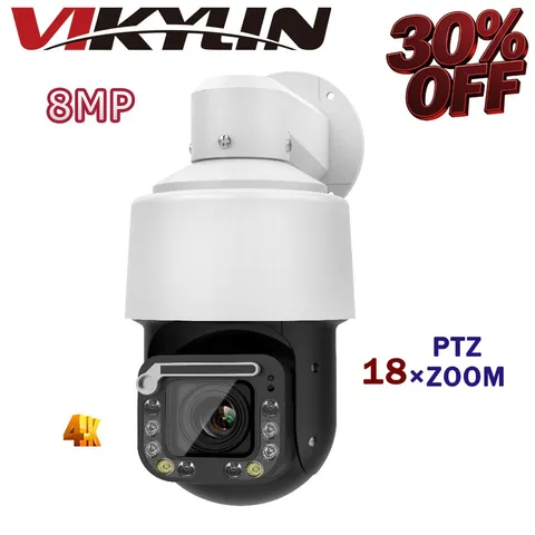VIKYLIN ZW4818 PTZ 18×Zoom Dual lens Color 8MP IP Camera With Wiper 360View NDAA
