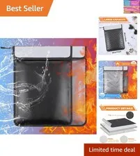 2 Pcs 5200°F Upgraded Fireproof Document Bag, Fire and Water Resistant Bag wi...