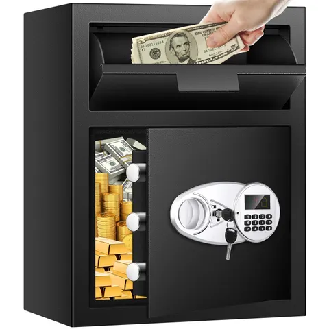 2.6 Cuft Depository Safe for Business with Quick Place Drop Slot, Cash Drop S...