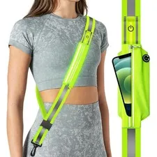 LED Reflective Belt Sash for Walking at Night, Night Running Safety Gear High...