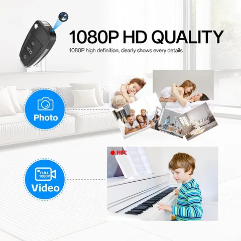 Mini Camara Espia HD Con Llave De Coche Tarjeta 64GB Grabar Video Oculto 1080P