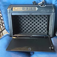 Black Small Digital Biometric Keypad Key Pistol Safe, 2 Keys, Foam Lined