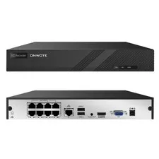 ONWOTE 8 Channel 4K 8MP NVR (Built-in 8 PoE Ports), Motion Detection, Black