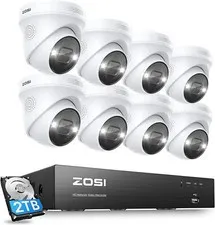 ZOSI 4K Home Security PoE IP Camera System Indoor Outdoor AI Human Detection 2TB