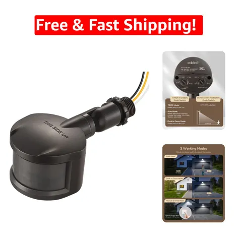 180-Degree Motion Sensor with Adjustable Sensitivity for Outdoor Security Lights