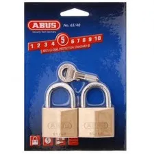 ABUS Padlock 65/40 40mm -TWIN PACK  2 x Keyed Alike Brass Bodied Padlocks