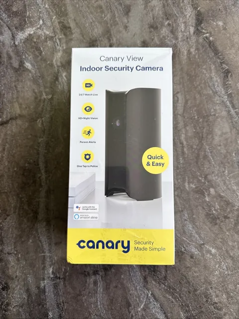 Canary View Indoor Security Camera 1080p Works with Alexa Google CAN400USBK New