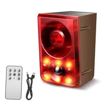 Solar Outdoor Motion Sensor Alarm, Dog Barking&Gunshot 1 Remote+1 Sensor