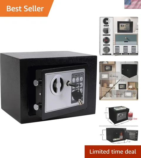 Electronic Mini Safe with Dual Locking Bolts – Perfect for Home, Office, Travel