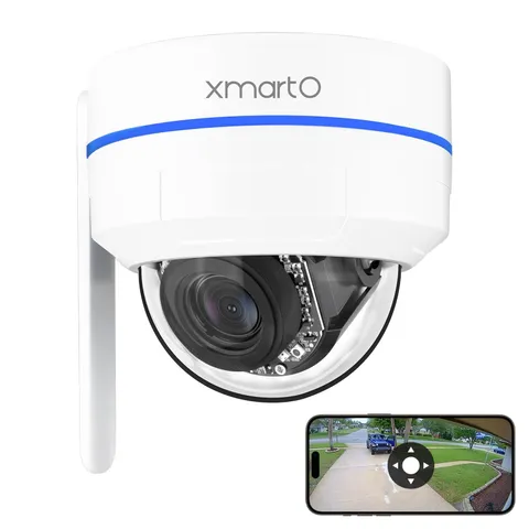 AI Tracking 2K HD Metal Dome PTZ Security Camera, WiFi 6 Dual Band Wireless, ...