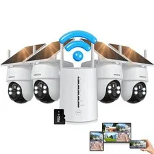 ARCCTV 4MP Outdoor Security Camera System 360° PTZ Solar 5Ghz Wifi Wireless Cam