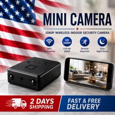 Smart Wireless Mini Camera 1080HD Cam + Night Vision For Indoor/Outdoor Security