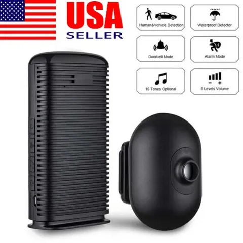 Wireless Motion Sensor Driveway Alert Patrol Home Security Alarm System Outdoor