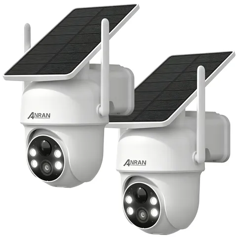 ANRAN Solar Battery WiFi Security Cameras Outdoor Wireless Pan/Tilt 2 Way Audio