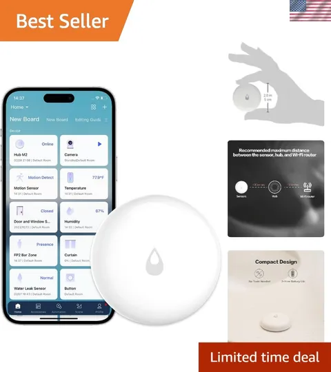 Smart Home Water Leak Detector - Wireless Zigbee Sensor for Real-Time Alerts