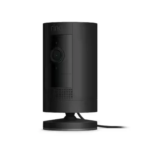 Ring Stick Up Cam Plug IN Indoor/Outdoor 1080p Wi-Fi Wired Security Camera Black