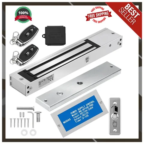 600lb Electromagnetic Door Lock Kit Outswinging with 2 Remote Controls Access