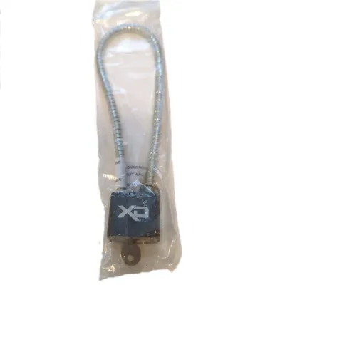 XO Keyed Steel Cable Lock Padlock Black/Silver Medium, 2 Keys