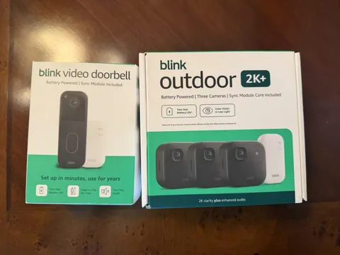 Brand New Blink Outdoor 2K+ 3-Camera System + Blink Video Doorbell Black