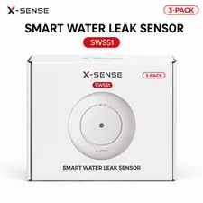 X-Sense SWS51 Smart Water Leak Sensor 3-Pack Water Detector Requires SBS50 Hub