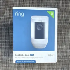 Ring Spotlight Cam Pro Battery White 1080p Wi‑Fi Outdoor HDR Siren Night