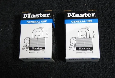 2x Master Lock Padlocks No 7 Key New in Box