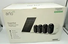 EMPTY BOX ONLY! Arlo Essential Spotlight Camera System (4-Pack) + Solar Panel VM