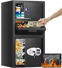 5.6 Cuft Large Depository Drop Safe for Business, Anti-Theft Safe Box with Qu...