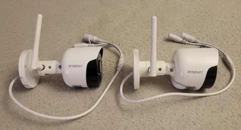 Lot Of 2 WISENET SNC-79447BW 1080P WIRELESS IR SECURITY CAMERAS