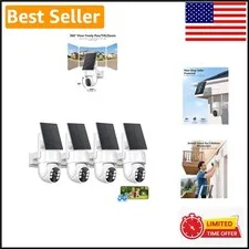 4-Pack 2K WiFi Outdoor Security Cameras - Solar Powered with Color Night Vision