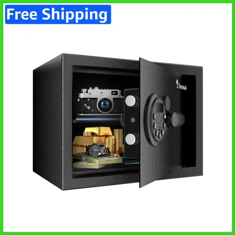 Compact Safe with Electronic Access and Three Opening Methods for Easy Use