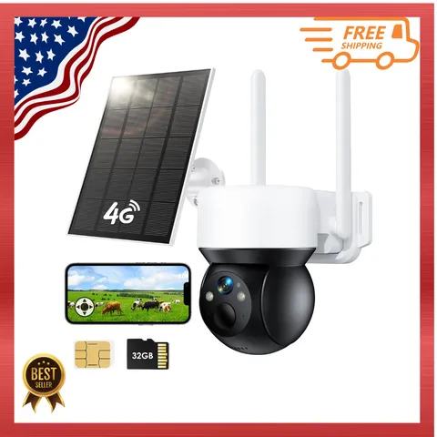 4G Camaras De Seguridad Sin WIFI Para Casa Exterior Inalambricas Con Panel Solar