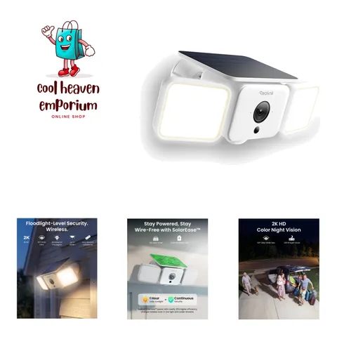 Solar Floodlight Cam, 2K 150° Security Cameras Wireless Outdoor, Up to 1000lm...