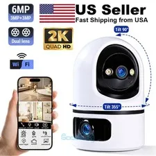 Cámara De Seguridad 5G Wi-Fi Doble Lente Resolución 2k Visión Nocturna SmartCam