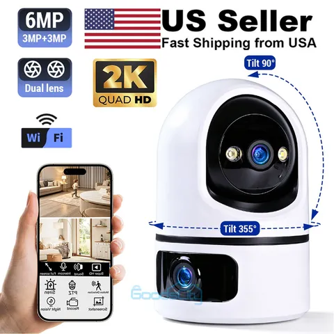 Cámara De Seguridad 5G Wi-Fi Doble Lente Resolución 2k Visión Nocturna SmartCam