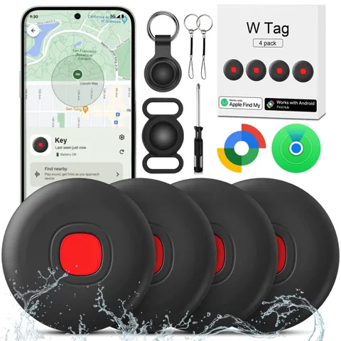 Air Tracker for Android or iOS, Tracker Tags-4 Pack Dual System Bluetooth Tra...