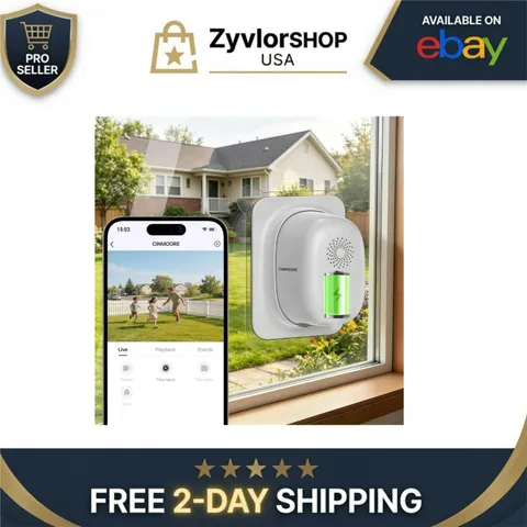 CINMOORE 2.5K Window Security Camera Wi-Fi Battery AI Night Vision