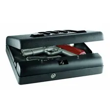 GunVault Compact Handgun Safe with No-Eyes Keypad – Pistol Safe with Anti-