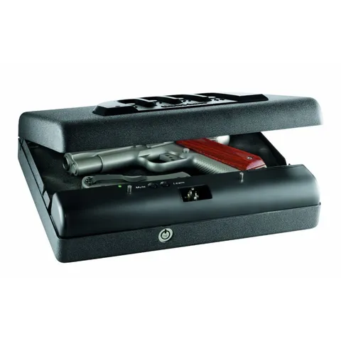 GunVault Compact Handgun Safe with No-Eyes Keypad – Pistol Safe with Anti-