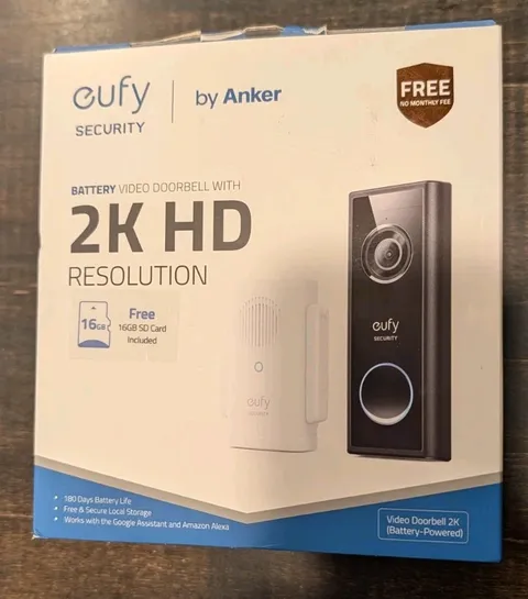 Anker Eufy ADD-ON UNIT Wi-Fi Video Doorbell 2K HD Black T8210