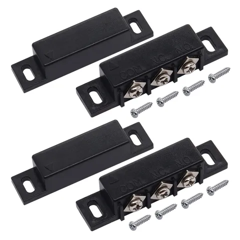 2pcs Magnetic Reed Switch Wired Surface Mount Door Alarm Sensor NC NO Black