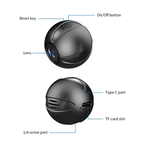 Mini 1080P Wireless Monitor Camera Smart WiFi Camera Built-in Battery Suppo HFGF