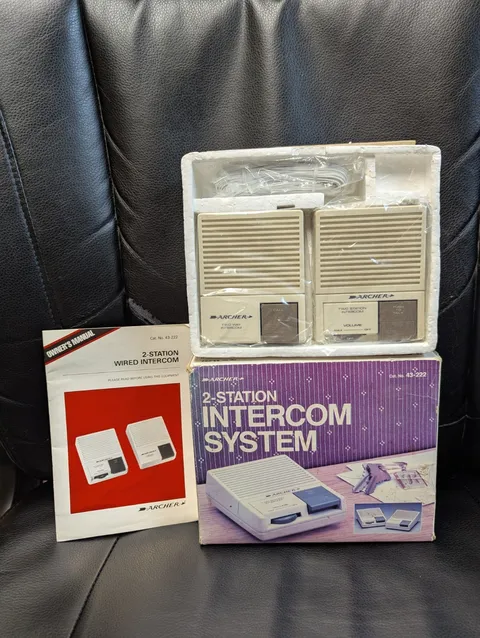 VINTAGE Archer 2-Station WIRED Intercom System Radio Shack 43-222  orig box 