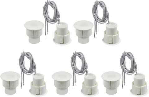Recessed NC Door Contacts with Magnetic Switch for Security Systems, 5 Pack