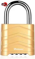 Combination Lock, 4 Digit Heavy Duty Padlock Metal Outdoor, Weatherproof Alloy L