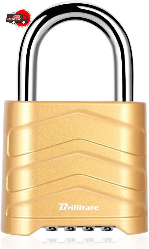 Combination Lock, 4 Digit Heavy Duty Padlock Metal Outdoor, Weatherproof Alloy L