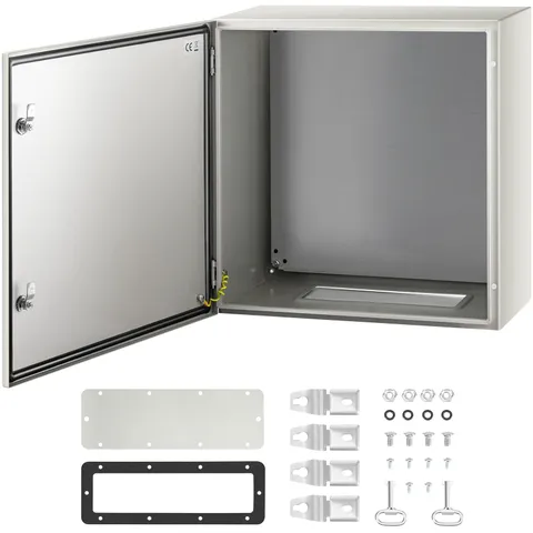 VEVOR NEMA Steel Enclosure, 24 x 24 x 12'' 4X 24 x 24 x 12, Grey