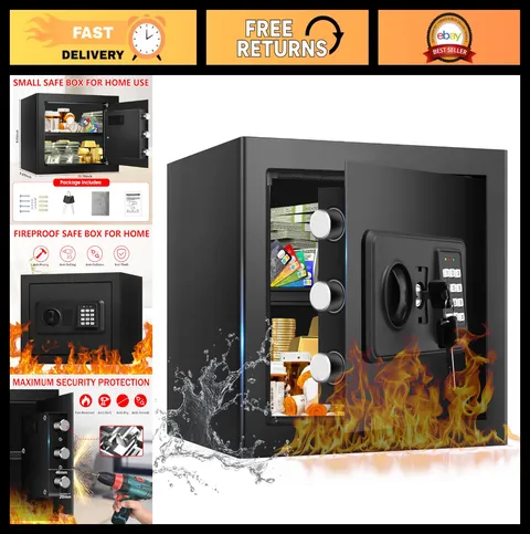 1.3 Cuft Fireproof Safe Box for Home - Digital Keypad, Anti-Theft, Waterproof, R
