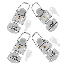 4 Pcs Wood Box Latch Lock Metal Toolbox Hardware Latches Luggage Suitcase Clasp