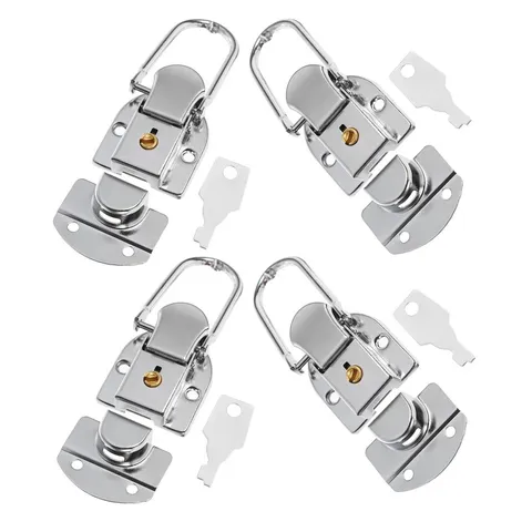 4 Pcs Wood Box Latch Lock Metal Toolbox Hardware Latches Luggage Suitcase Clasp